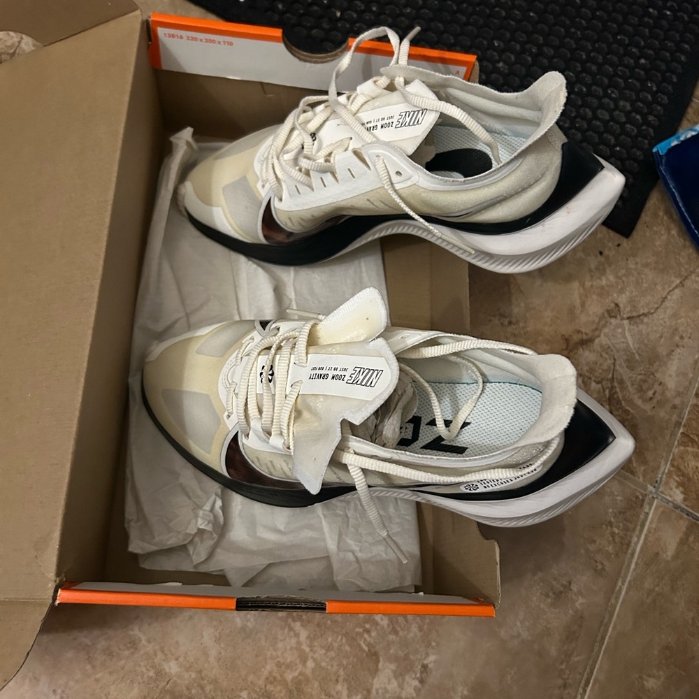 Nike Cream and Black Athletic Shoes